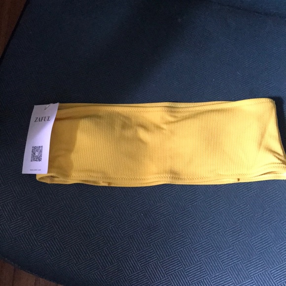 Medium Zaful yellow bandeau bikini - Picture 1 of 8